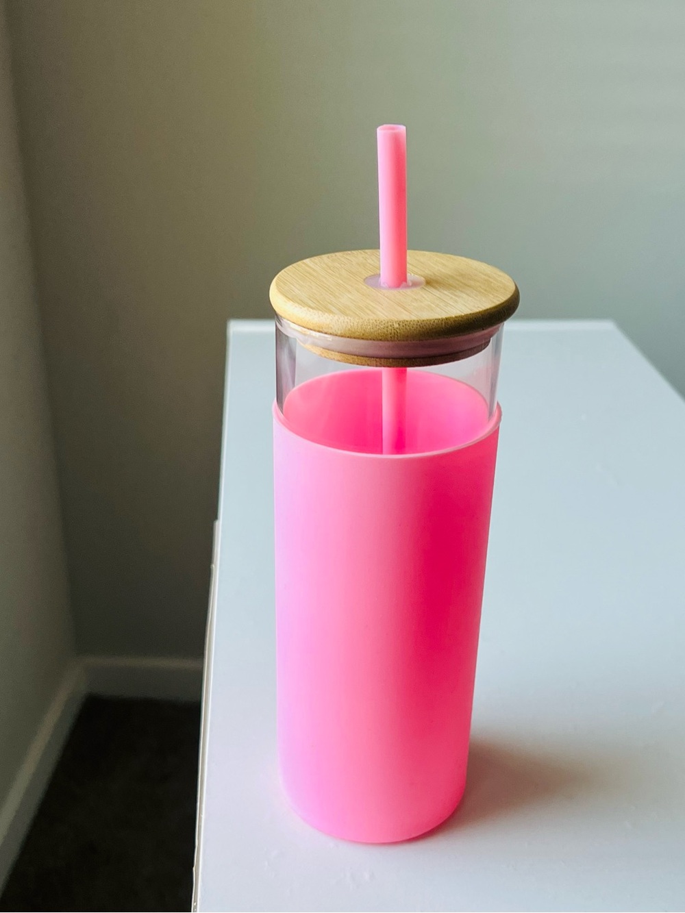 Brand New Reusable Glass Cup With Lid